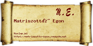 Matriszottó Egon névjegykártya